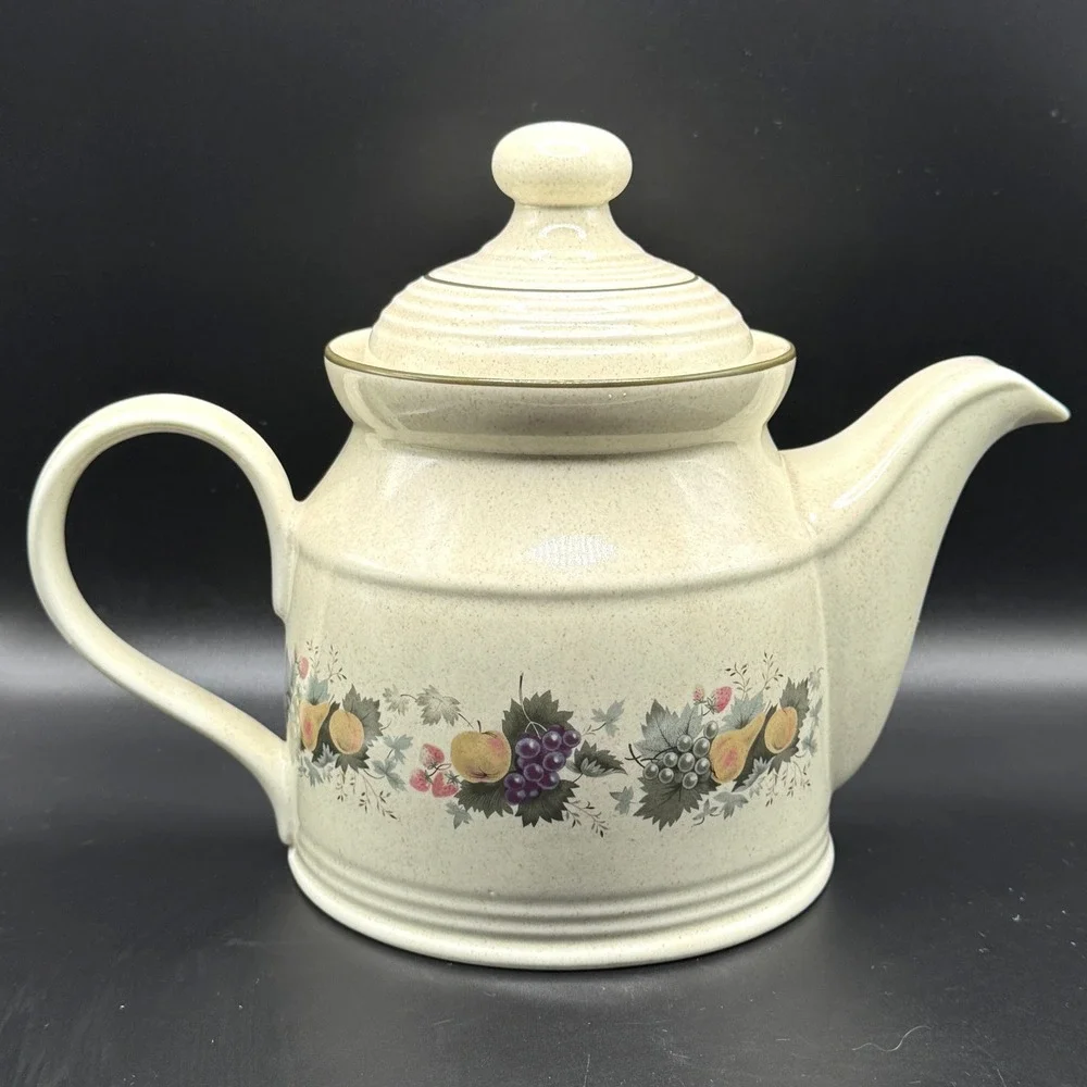 Royal Doulton Lambethware Harvest Garland LS1018 Stoneware Teapot England